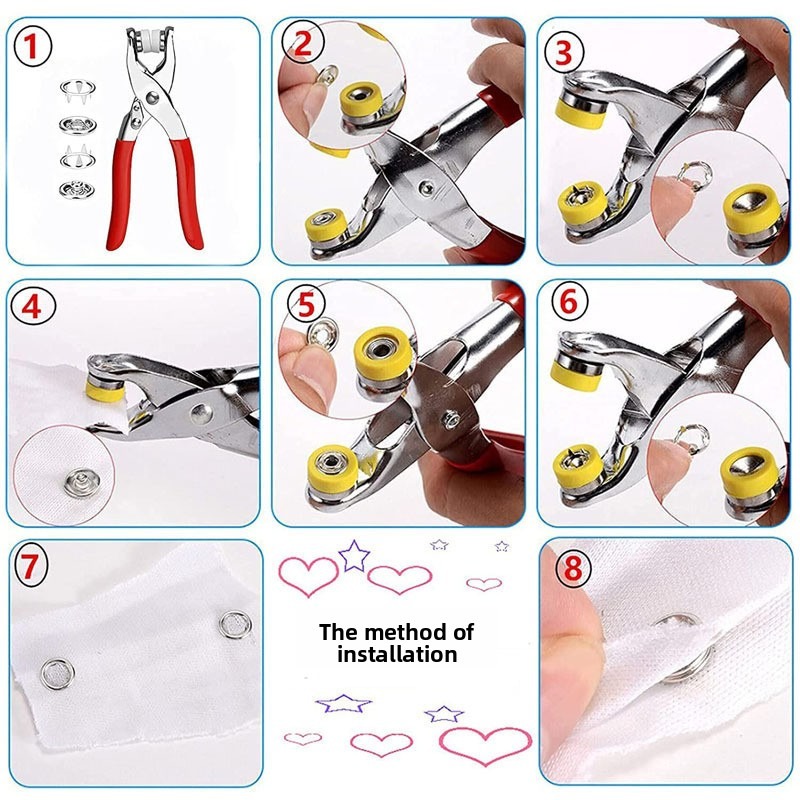 100 Sets Snap Pliers Automatic - Snap Fastener Set 评论和价格