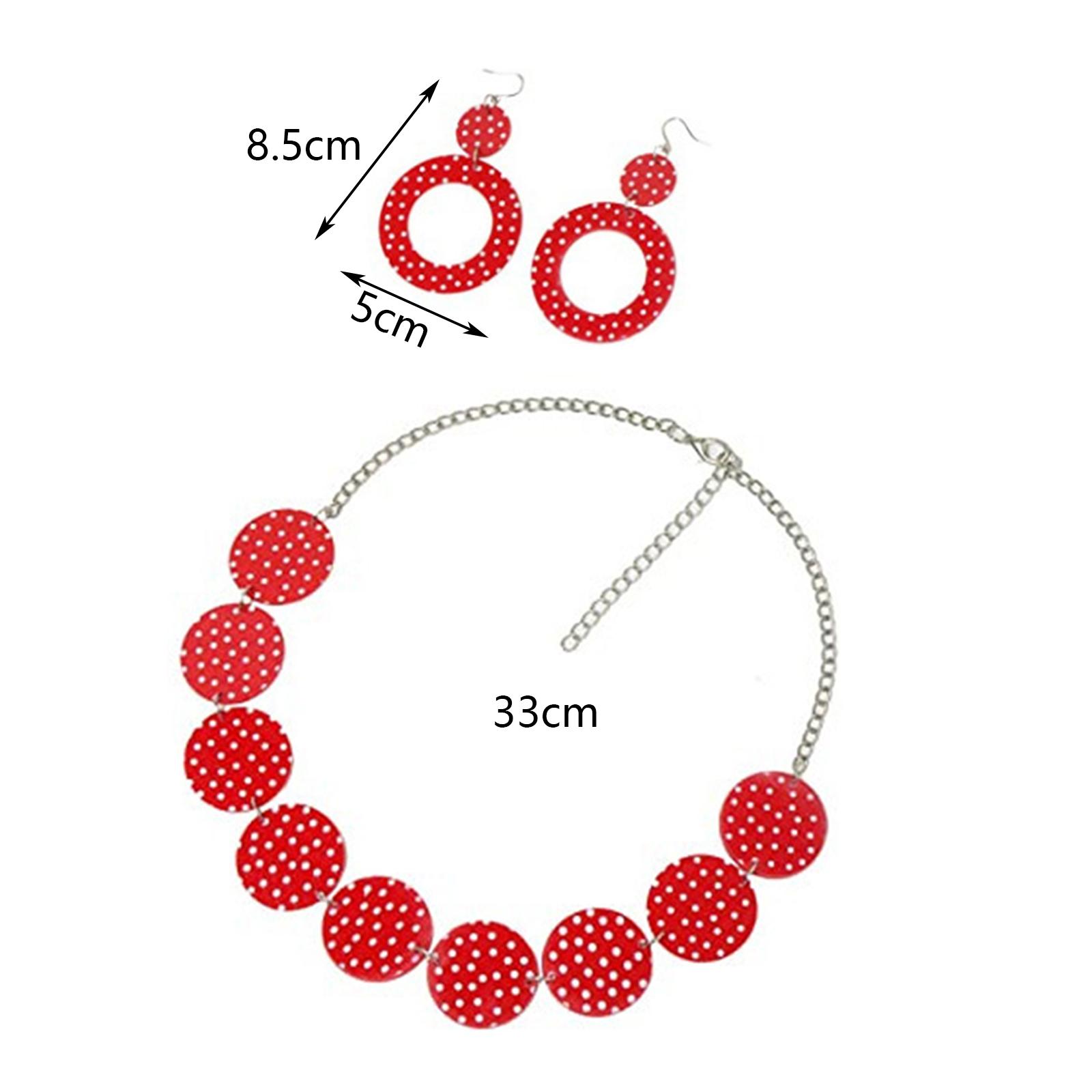 50's Themed Earrings and Neckl - Magnetic Clasp Cosplay 评论和价格